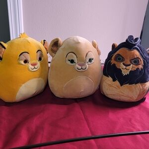 Set of 3 Lion King Squishmallows Simba Nala Scar Disney